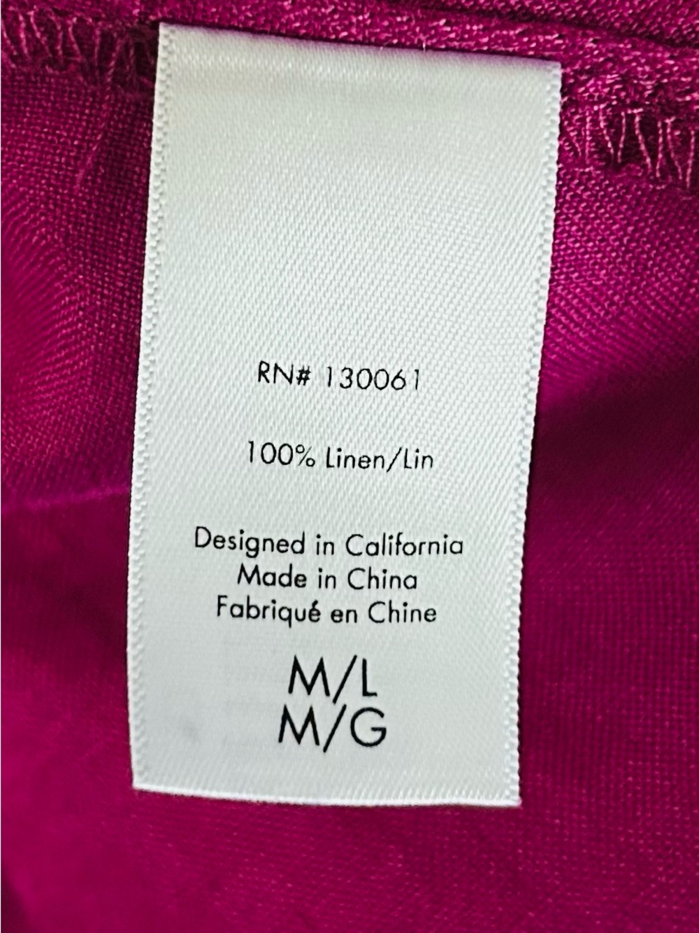 L*Space Fuchsia Collared 100% Linen Long Sleeve Button Down Shirt Dress M/L - Picture 8 of 10